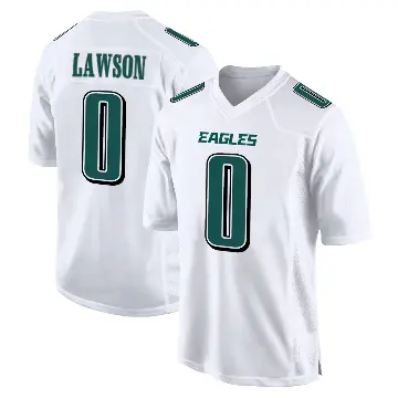 ＃0 Men's Deontae Lawson White Game Philadelphia Eagles Tundra Fashion Jersey