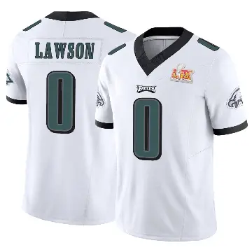 ＃0 Men's Deontae Lawson White Limited Philadelphia Eagles Vapor F.U.S.E. Super Bowl LIX Jersey