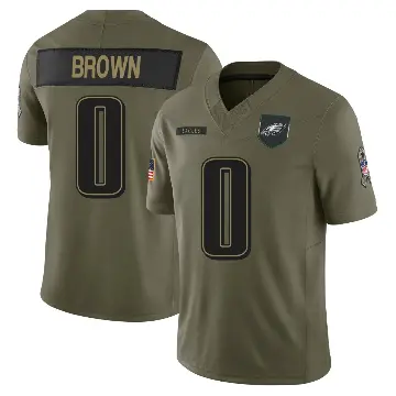 ＃0 Men's Hollywood Brown Olive Limited Philadelphia Eagles 2025 Salute to Service Jersey