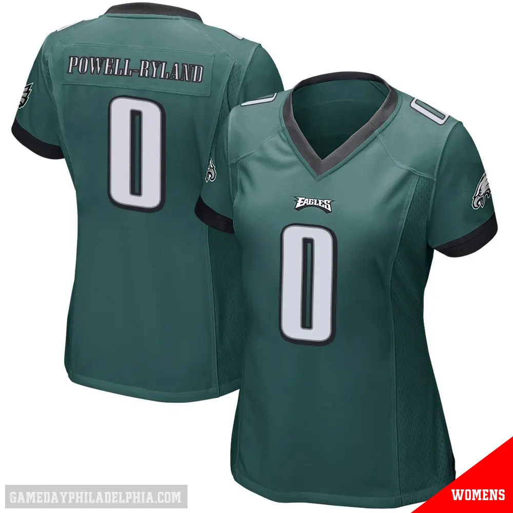 ＃0 Women's Antwaun Powell-Ryland Green Game Philadelphia Eagles Team Color Jersey