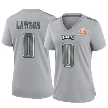 ＃0 Women's Deontae Lawson Gray Game Philadelphia Eagles Atmosphere Fashion Super Bowl LIX Jersey