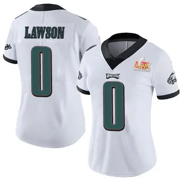 ＃0 Women's Deontae Lawson White Limited Philadelphia Eagles Vapor Untouchable Super Bowl LIX Jersey