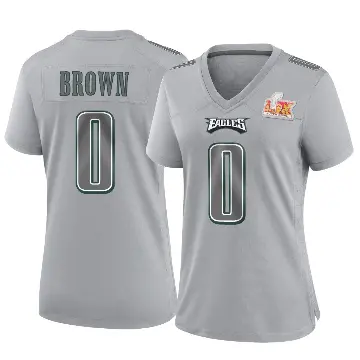 ＃0 Women's Hollywood Brown Gray Game Philadelphia Eagles Atmosphere Fashion Super Bowl LIX Jersey
