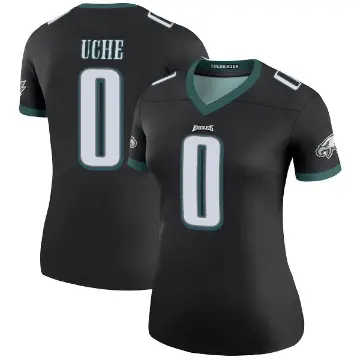 ＃0 Women's Joshua Uche Black Legend Philadelphia Eagles Color Rush Jersey