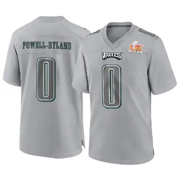 ＃0 Youth Antwaun Powell-Ryland Gray Game Philadelphia Eagles Atmosphere Fashion Super Bowl LIX Jersey