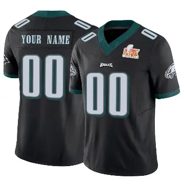 ＃00 Men's Custom Black Limited Philadelphia Eagles Vapor F.U.S.E. Super Bowl LIX Jersey