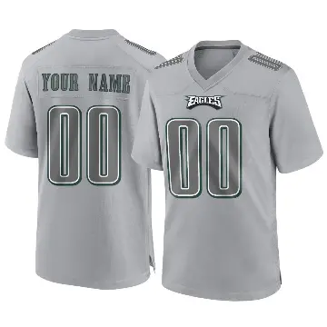 ＃00 Men's Custom Gray Game Philadelphia Eagles Atmosphere Fashion Jersey