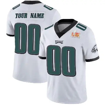 ＃00 Men's Custom White Limited Philadelphia Eagles Vapor Untouchable Super Bowl LIX Jersey