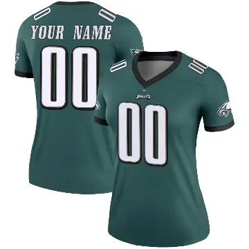 ＃00 Women's Custom Green Legend Philadelphia Eagles Jersey