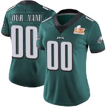 ＃00 Women's Custom Green Limited Philadelphia Eagles Midnight Team Color Vapor Untouchable Super Bowl LIX Jersey