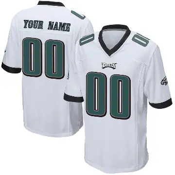 ＃00 Youth Custom White Game Philadelphia Eagles Jersey