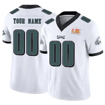 ＃00 Youth Custom White Limited Philadelphia Eagles Vapor F.U.S.E. Super Bowl LIX Jersey