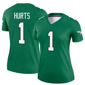 ＃1 Women's Jalen Hurts Green Legend Philadelphia Eagles Kelly Alternate Jersey