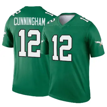 ＃12 Men's Randall Cunningham Green Legend Philadelphia Eagles Kelly Alternate Jersey