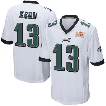 ＃13 Men's Brett Kern White Game Philadelphia Eagles Super Bowl LIX Jersey