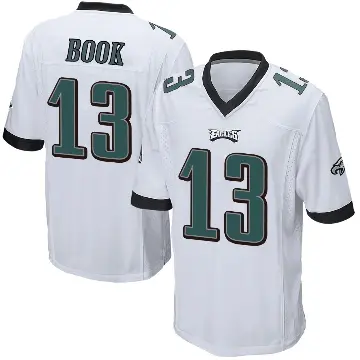＃13 Men's Ian Book White Game Philadelphia Eagles Jersey