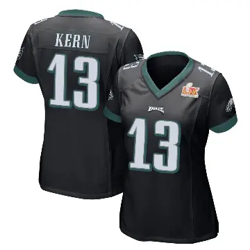 ＃13 Women's Brett Kern Black Game Philadelphia Eagles Alternate Super Bowl LIX Jersey