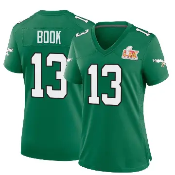 ＃13 Women's Ian Book Green Game Philadelphia Eagles Kelly Alternate Super Bowl LIX Jersey
