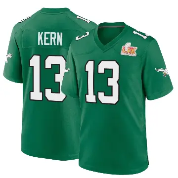 ＃13 Youth Brett Kern Green Game Philadelphia Eagles Kelly Alternate Super Bowl LIX Jersey