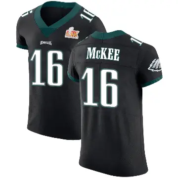 ＃16 Men's Tanner McKee Black Elite Philadelphia Eagles Alternate Vapor Untouchable Super Bowl LIX Jersey