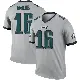 ＃16 Youth Tanner McKee Legend Philadelphia Eagles Silver Inverted Jersey