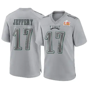 ＃17 Men's Alshon Jeffery Gray Game Philadelphia Eagles Atmosphere Fashion Super Bowl LIX Jersey