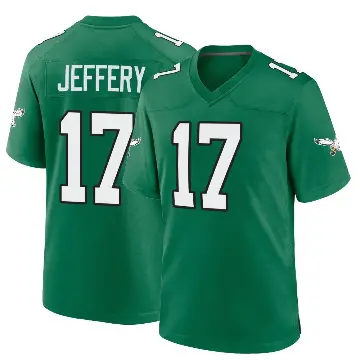 ＃17 Men's Alshon Jeffery Green Game Philadelphia Eagles Kelly Alternate Jersey