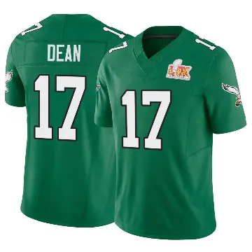 ＃17 Men's Nakobe Dean Green Limited Philadelphia Eagles Kelly Alternate Vapor F.U.S.E. Super Bowl LIX Jersey