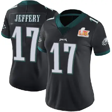 ＃17 Women's Alshon Jeffery Black Limited Philadelphia Eagles Alternate Vapor Untouchable Super Bowl LIX Jersey