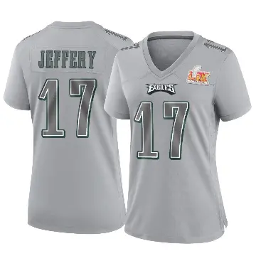 ＃17 Women's Alshon Jeffery Gray Game Philadelphia Eagles Atmosphere Fashion Super Bowl LIX Jersey