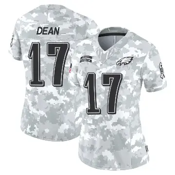 ＃17 Women's Nakobe Dean Arctic Camo Limited Philadelphia Eagles 2024 Salute to Service Jersey