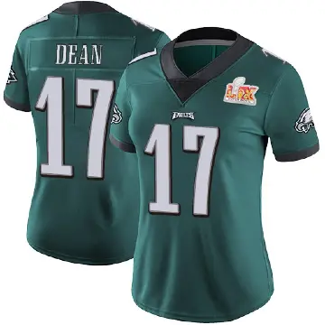 ＃17 Women's Nakobe Dean Green Limited Philadelphia Eagles Midnight Team Color Vapor Untouchable Super Bowl LIX Jersey