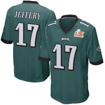 ＃17 Youth Alshon Jeffery Green Game Philadelphia Eagles Team Color Super Bowl LIX Jersey