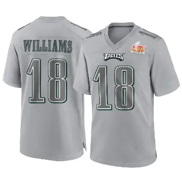 ＃18 Men's Avery Williams Gray Game Philadelphia Eagles Atmosphere Fashion Super Bowl LIX Jersey