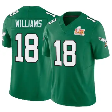 ＃18 Men's Avery Williams Green Limited Philadelphia Eagles Kelly Alternate Vapor F.U.S.E. Super Bowl LIX Jersey