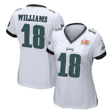 ＃18 Women's Avery Williams White Game Philadelphia Eagles Super Bowl LIX Jersey