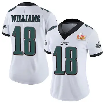 ＃18 Women's Avery Williams White Limited Philadelphia Eagles Vapor Untouchable Super Bowl LIX Jersey