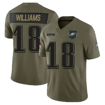 ＃18 Youth Avery Williams Olive Limited Philadelphia Eagles 2025 Salute to Service Jersey
