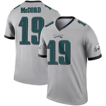 ＃19 Men's Kyle McCord Legend Philadelphia Eagles Silver Inverted Jersey