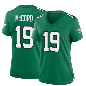 ＃19 Women's Kyle McCord Green Game Philadelphia Eagles Kelly Alternate Jersey