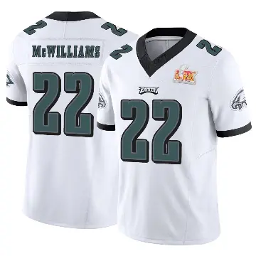 ＃22 Men's Mac McWilliams White Limited Philadelphia Eagles Vapor F.U.S.E. Super Bowl LIX Jersey