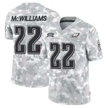 ＃22 Youth Mac McWilliams Arctic Camo Limited Philadelphia Eagles 2024 Salute to Service Jersey