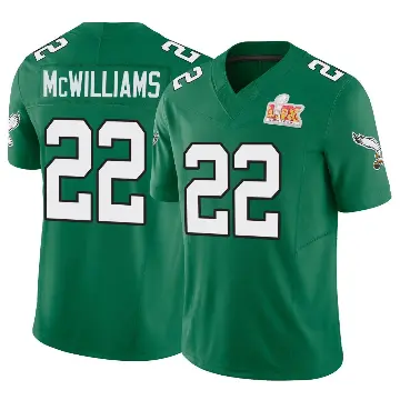 ＃22 Youth Mac McWilliams Green Limited Philadelphia Eagles Kelly Alternate Vapor F.U.S.E. Super Bowl LIX Jersey
