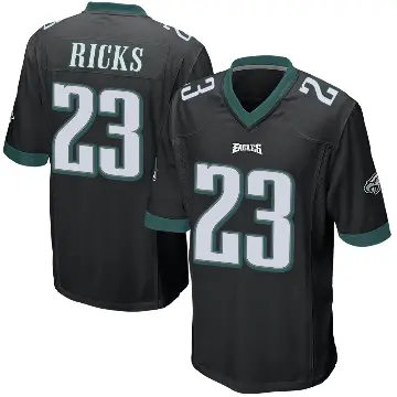 ＃23 Men's Eli Ricks Black Game Philadelphia Eagles Alternate Jersey