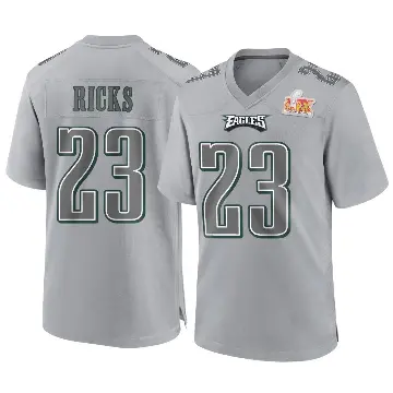 ＃23 Youth Eli Ricks Gray Game Philadelphia Eagles Atmosphere Fashion Super Bowl LIX Jersey