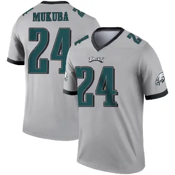 ＃24 Men's Andrew Mukuba Legend Philadelphia Eagles Silver Inverted Jersey