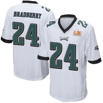 ＃24 Men's James Bradberry IV White Game Philadelphia Eagles Super Bowl LIX Jersey