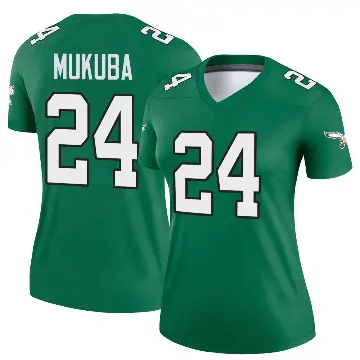 ＃24 Women's Andrew Mukuba Green Legend Philadelphia Eagles Kelly Alternate Jersey