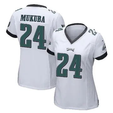 ＃24 Women's Andrew Mukuba White Game Philadelphia Eagles Jersey