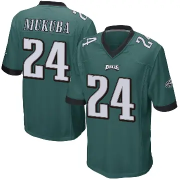 ＃24 Youth Andrew Mukuba Green Game Philadelphia Eagles Team Color Jersey